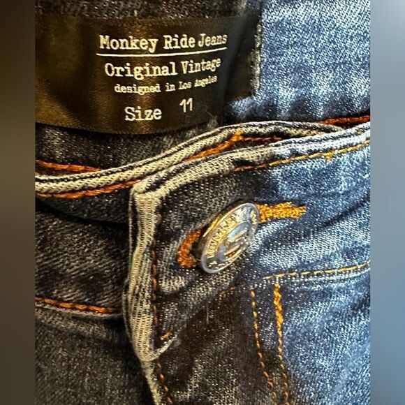 Monkey Ride Jeans original vintage raw hem ankle jeans size 11 - Picture 4 of 9